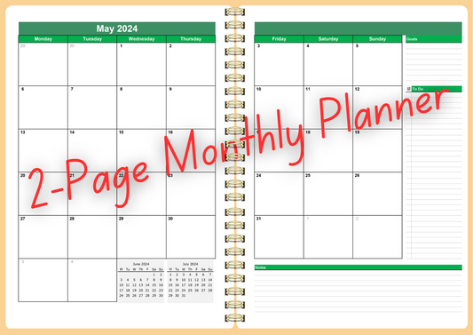 2-Page Monthly Planner